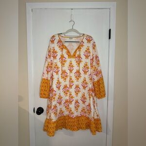 Floral Boho J. Crew Dress with Yellow Accents
